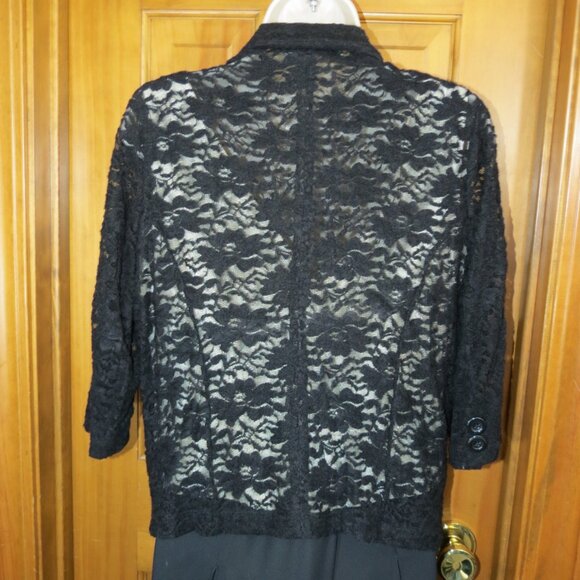 American Rag Cie Black Lace Blazer/Jacket 1/2 Sleeve Soft Size XL - Picture 6 of 11